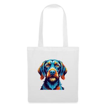 Fil de fer Vizsla race de chien dessin animé Kawaii - Sac en tissu - blanc - Devant