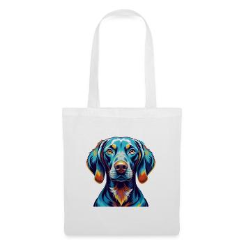 Braque de Weimar Chien Race Coloré Dessin Animé Kawaii - Sac en tissu - blanc - Devant