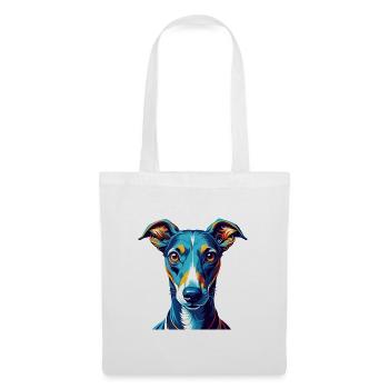 Whippet Chien Race Coloré Dessin Animé Kawaii - Sac en tissu - blanc - Devant