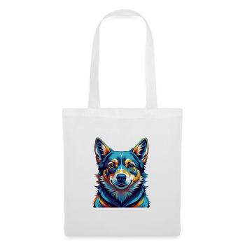Suédois Vallhund Chien Race Coloré Dessin animé Kawaii - Sac en tissu - blanc - Devant