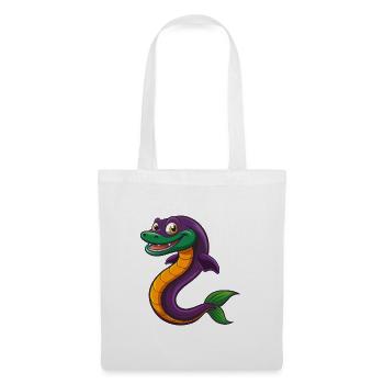 Anguille drôle Kawaii Dessin animé Personnage Clipart - Sac en tissu - blanc - Devant