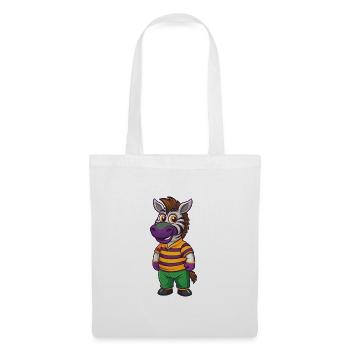 Zebra Funny Kawaii Cartoon Character Clipart - Tote Bag - white - Front