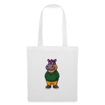 Hippo Funny Kawaii Cartoon Character Clipart - Tote Bag - white - Front