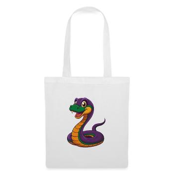 serpent drôle kawaii personnage de dessin animé clipart - Sac en tissu - blanc - Devant
