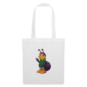 escargot drôle kawaii dessin animé personnage clipart - Sac en tissu - blanc - Devant
