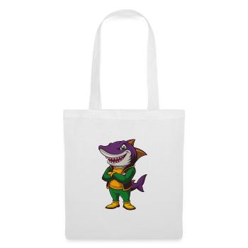 Shark Funny Kawaii Cartoon Character Clipart - Tote Bag - white - Front