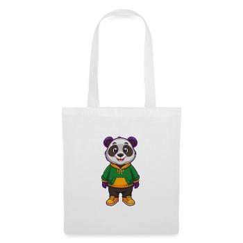 Panda Lustige Kawaii Cartoon Figur Clipart - Stoffbeutel - Weiß - Vorne