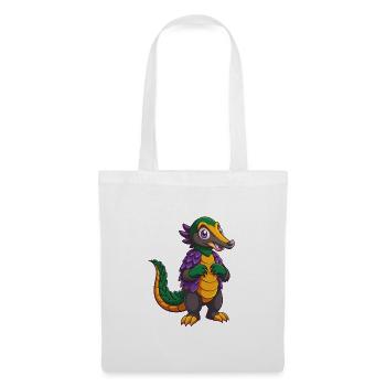 Pangolin Drôle Kawaii Dessin animé Personnage Clipart - Sac en tissu - blanc - Devant