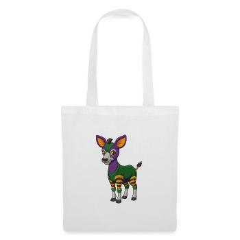 okapi drôle kawaii dessin animé personnage clipart - Sac en tissu - blanc - Devant