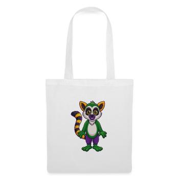 Lemur Funny Kawaii Cartoon Character Clipart - Tote Bag - white - Front