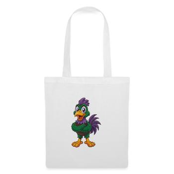 poulet drôle kawaii dessin animé personnage clipart - Sac en tissu - blanc - Devant