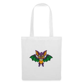 Fledermaus Lustige Kawaii Cartoon Figur Clipart - Stoffbeutel - Weiß - Vorne