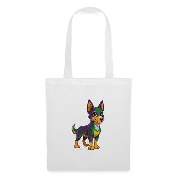 Australischer Kelpie Hund Lustige Kawaii Cartoon Clipart - Stoffbeutel - Weiß - Vorne