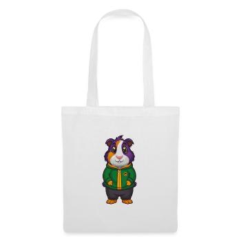 Cochon d’Inde Drôle Kawaii Dessin animé Personnage Clipart - Sac en tissu - blanc - Devant