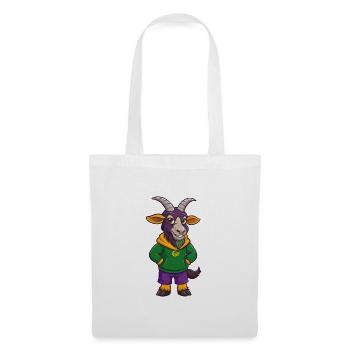 Chèvre Drôle Kawaii Dessin Animé Personnage Clipart - Sac en tissu - blanc - Devant