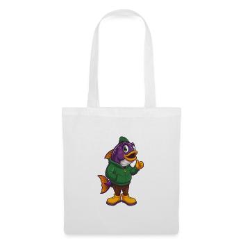 poisson drôle kawaii dessin animé personnage clipart - Sac en tissu - blanc - Devant