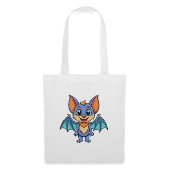 Chauve-souris mignon personnage de dessin animé Kawaii Clipart - Sac en tissu - blanc - Devant
