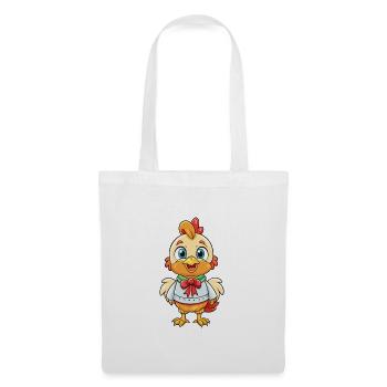 Poule mignon personnage de dessin animé Kawaii Clipart - Sac en tissu - blanc - Devant