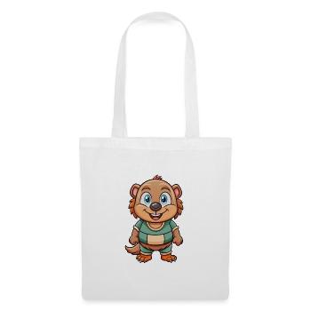 Taupe mignon personnage de dessin animé Kawaii Clipart - Sac en tissu - blanc - Devant