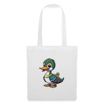 Gewöhnlicher Loon Niedliche Zeichentrickfigur Kawaii Clipart - Stoffbeutel - Weiß - Vorne