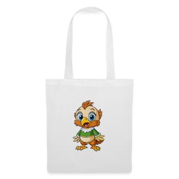 Bussard Niedliche Zeichentrickfigur Kawaii Clipart - Stoffbeutel - Weiß - Vorne
