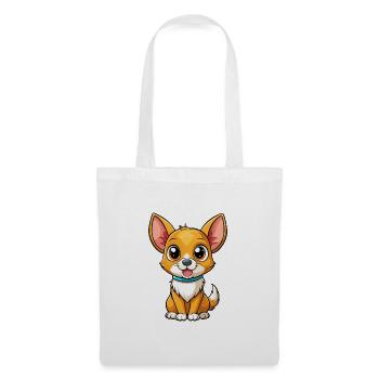 Chihuahua Dog Cartoon Character Kawaii Clipart - Tote Bag - white - Front