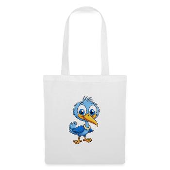 Blue Heron Cute Cartoon Character Kawaii Clipart - Tote Bag - white - Front