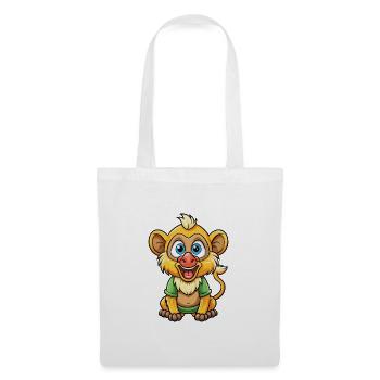 Babouin Mignon Personnage De Dessin Animé Kawaii Clipart - Sac en tissu - blanc - Devant