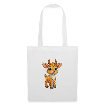 Antilope Niedliche Zeichentrickfigur Kawaii Clipart - Stoffbeutel - Weiß - Vorne