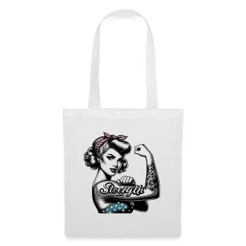 Strength Strong Woman Rockabilly Gift - Tote Bag - white - Front