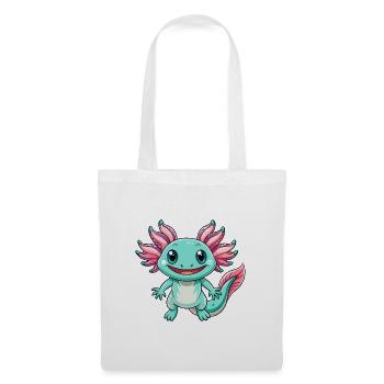 axolotl mignon personnage de dessin animé Kawaii Clipart - Sac en tissu - blanc - Devant