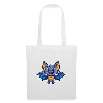 Chauve-souris mignon personnage de dessin animé Kawaii Clipart - Sac en tissu - blanc - Devant