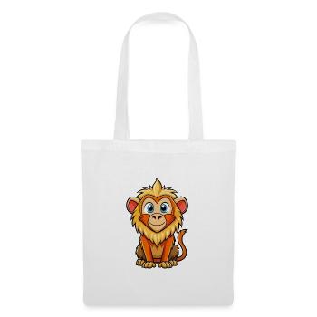 Babouin Mignon Personnage De Dessin Animé Kawaii Clipart - Sac en tissu - blanc - Devant