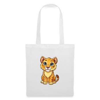 Cougar Cute Cartoon Character Kawaii Clipart - Tote Bag - white - Front