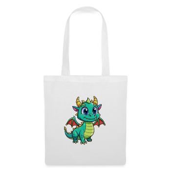 Dragon Cute Cartoon Character Kawaii Clipart - Tote Bag - white - Front