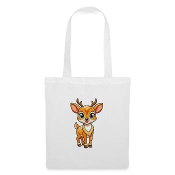 Deer Cute Cartoon Character Kawaii Clipart - Tote Bag - white - Front