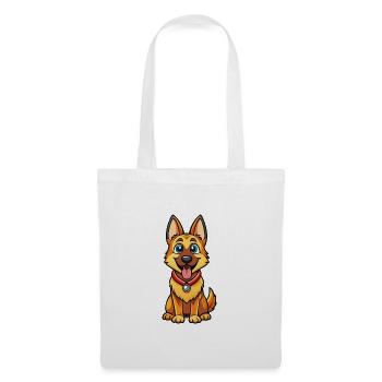 German Shepherd Dog Cute Cartoon Kawaii Clipart - Tote Bag - white - Front