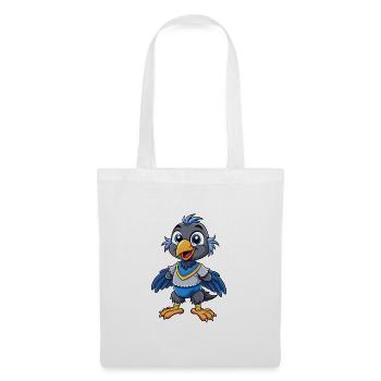 corbeau mignon personnage de dessin animé Kawaii Clipart - Sac en tissu - blanc - Devant