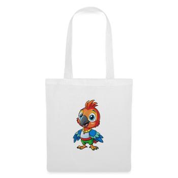 Parrot Cute Cartoon Character Kawaii Clipart - Tote Bag - white - Front