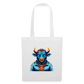Bull Colorful Kawaii Cartoon Character Clipart - Tote Bag - white - Front