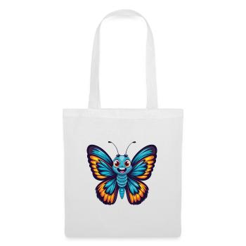 papillon coloré kawaii dessin animé personnage animal de compagnie - Sac en tissu - blanc - Devant