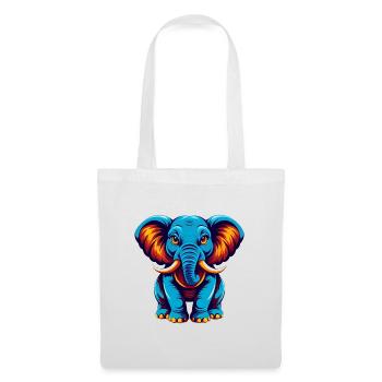 Elefant Bunte Kawaii Cartoon Figur Clipart - Stoffbeutel - Weiß - Vorne