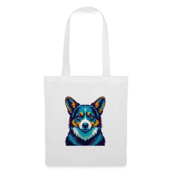 Corgi Dog Colorful Kawaii Cartoon Character Pet - Tote Bag - white - Front