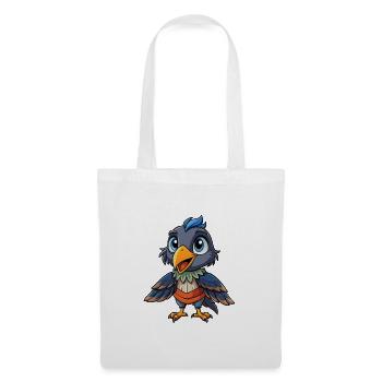 corbeau mignon personnage de dessin animé Kawaii Clipart - Sac en tissu - blanc - Devant