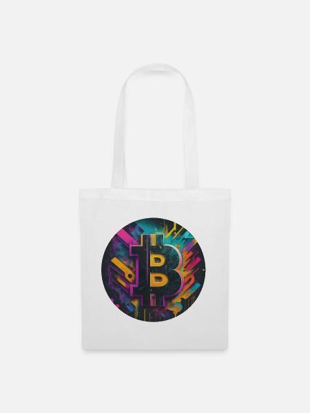 Bitcoin-Explosion der Farben - Stoffbeutel - Weiß