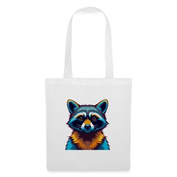 Raccoon Colorful Kawaii Cartoon Character Clipart - Tote Bag - white - Front