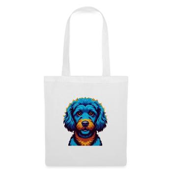 Pudel Hund Bunt Kawaii Cartoon Figur Haustier - Stoffbeutel - Weiß - Vorne