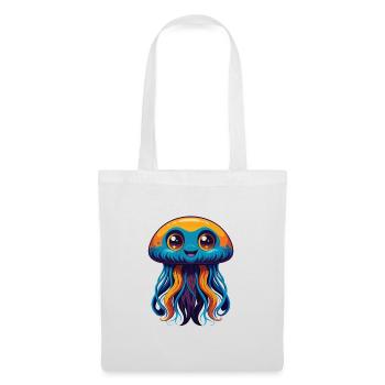 Qualle Bunte Kawaii Cartoon Figur Haustier - Stoffbeutel - Weiß - Vorne