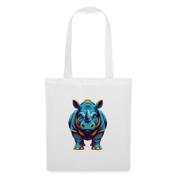 Rhino Colorful Kawaii Cartoon Character Clipart - Tote Bag - white - Front