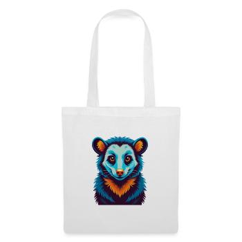 Opossum coloré Kawaii Dessin animé Personnage Clipart - Sac en tissu - blanc - Devant